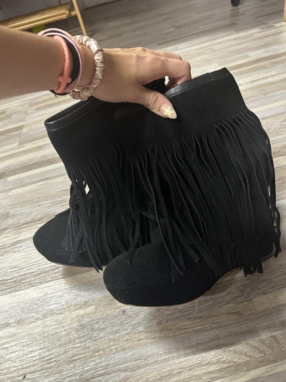 Koolaburra Wedge Ankle Western Booties Womens Size 9 Black